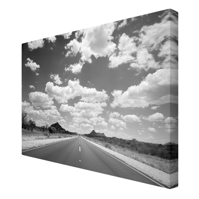 Tableaux sur toile en noir et blanc Route 66 II