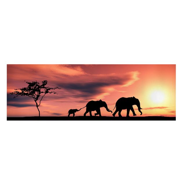 Toile afrique Famille d'éléphants de Savannah