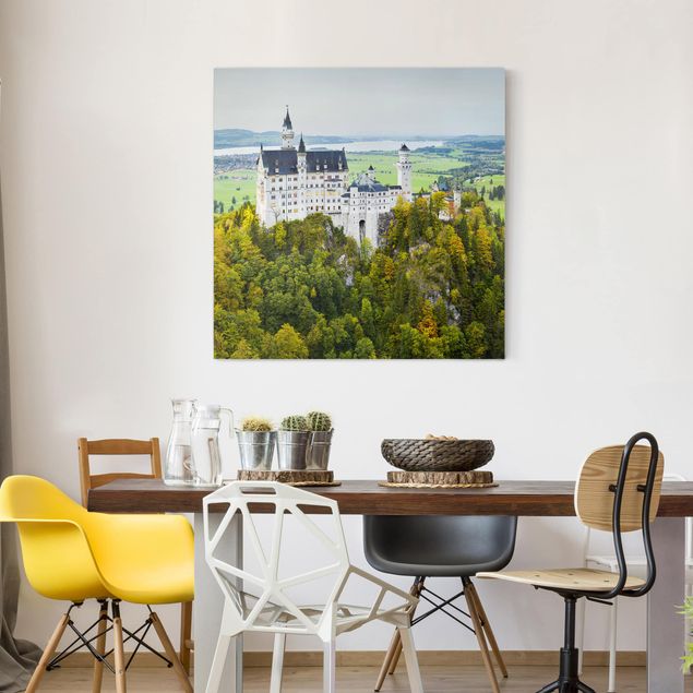 Tableau montagne Panorama du château de Neuschwanstein