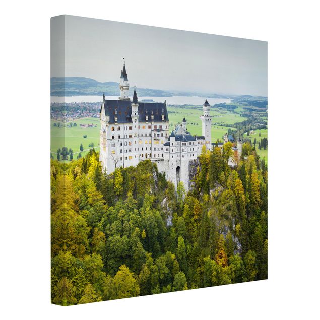 Tableaux moderne Panorama du château de Neuschwanstein
