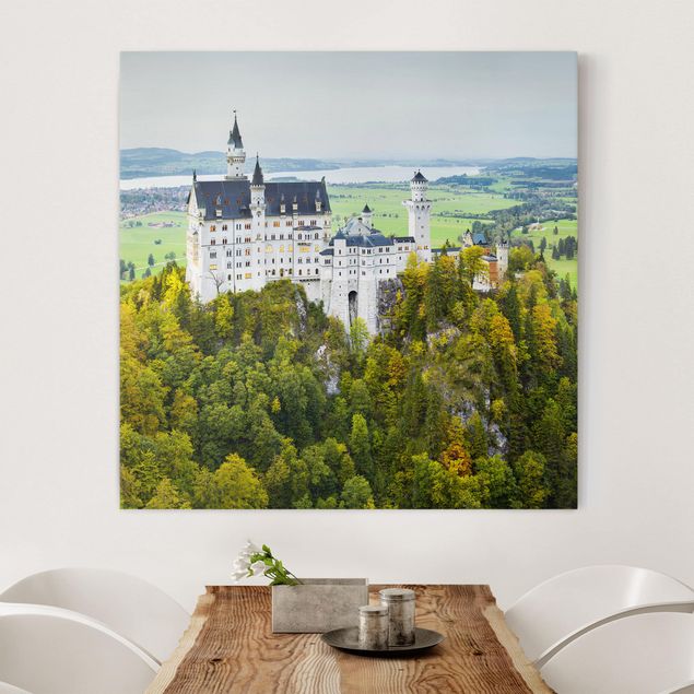 Déco mur cuisine Panorama du château de Neuschwanstein