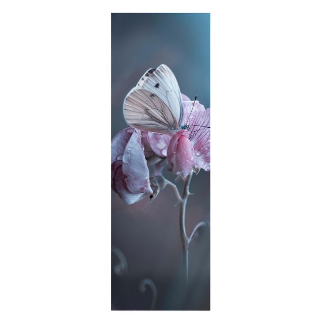 tableaux floraux Papillon Sous La Pluie