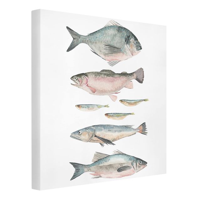 Tableaux modernes Sept poissons à l'aquarelle II
