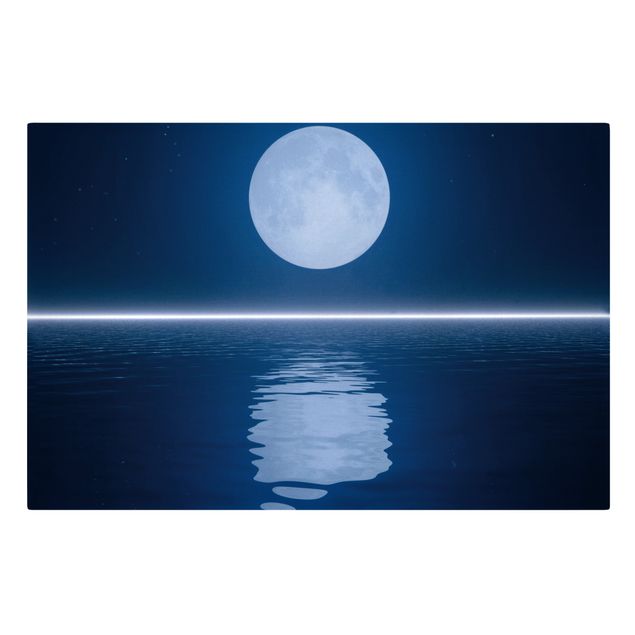 Toile de mer Lever de lune argenté