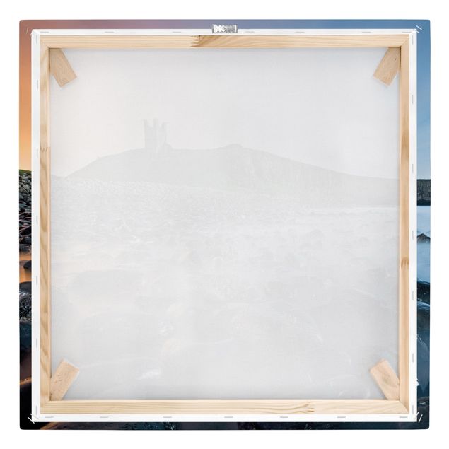 Tableau montagnes Lever de soleil avec brouillard au château de Dunstanburgh
