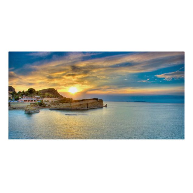 Toile de mer Coucher de soleil sur Corfu