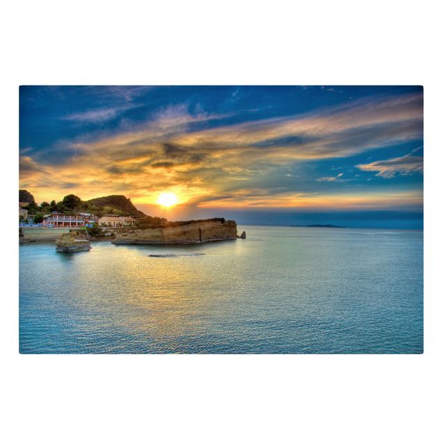 Tableaux mer Coucher de soleil sur Corfu
