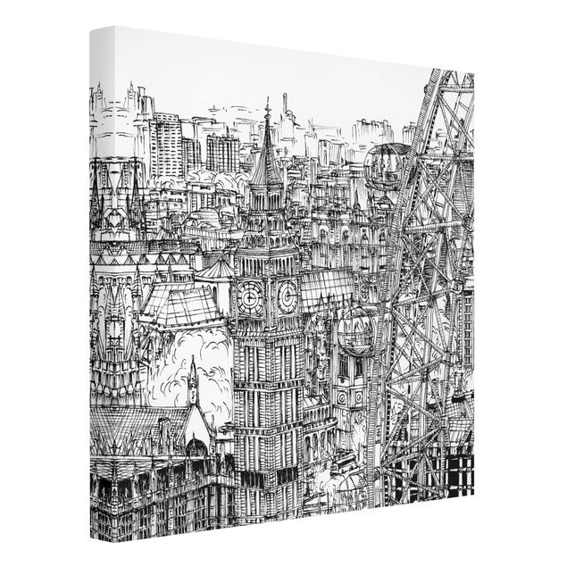 Tableau toile ville Étude de ville - London Eye