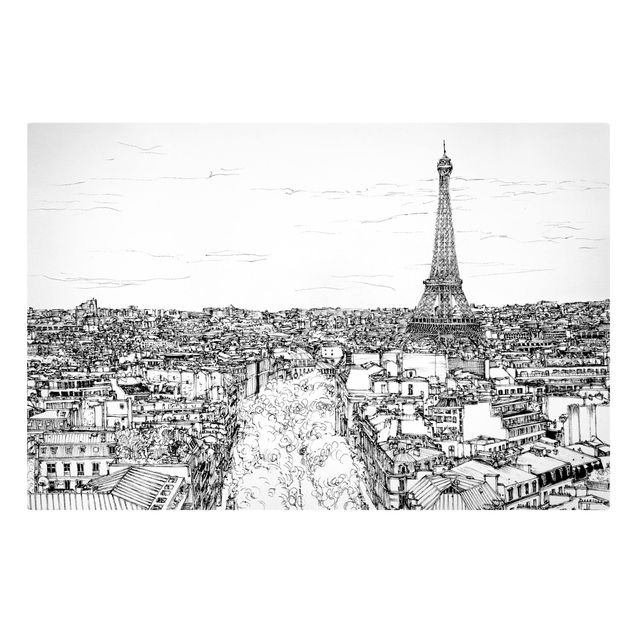 Tableaux sur toile en noir et blanc Étude de la ville - Paris
