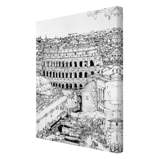 Tableaux noir et blanc Étude de la ville - Rome