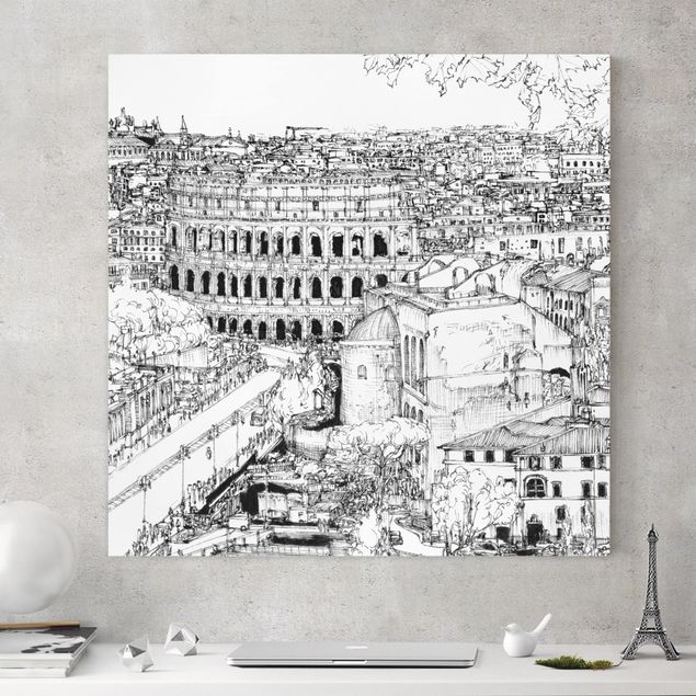 Tableau toile italie Étude de la ville - Rome