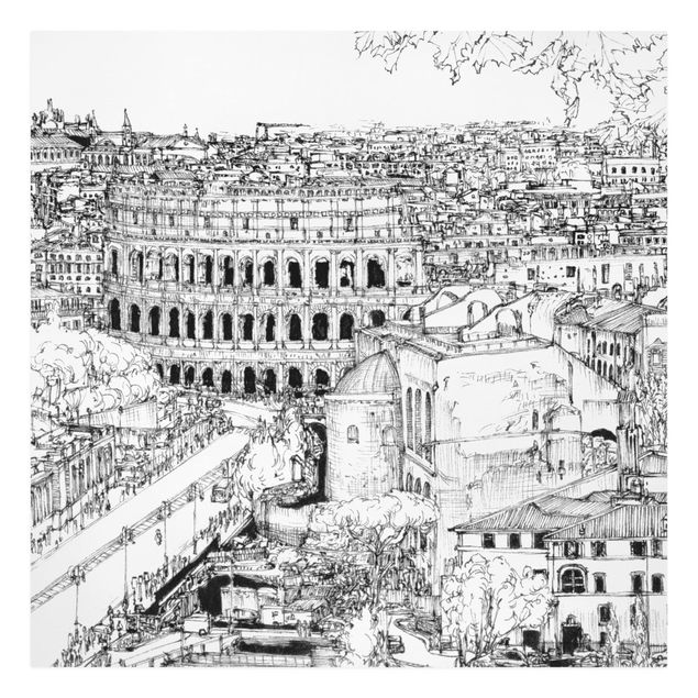 Tableau moderne Étude de la ville - Rome