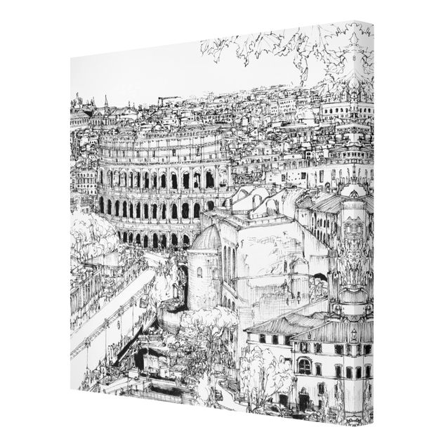 Tableaux noir et blanc Étude de la ville - Rome