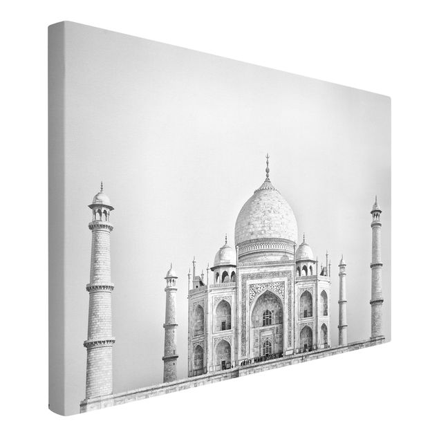 Tableaux sur toile en noir et blanc Taj Mahal en gris