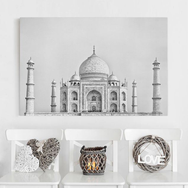 Déco murale cuisine Taj Mahal en gris