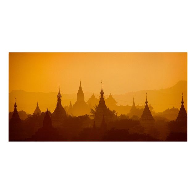 Tableau ville du monde Cité des temples au Myanmar