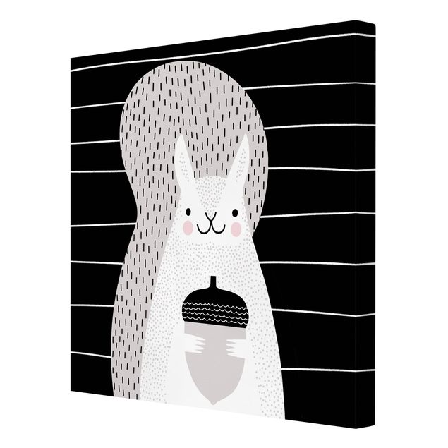 Tableaux noir et blanc Zoo à motifs - Écureuil