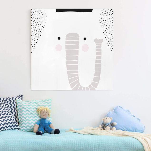 Toile imprimee elephant Zoo à motifs - Éléphant