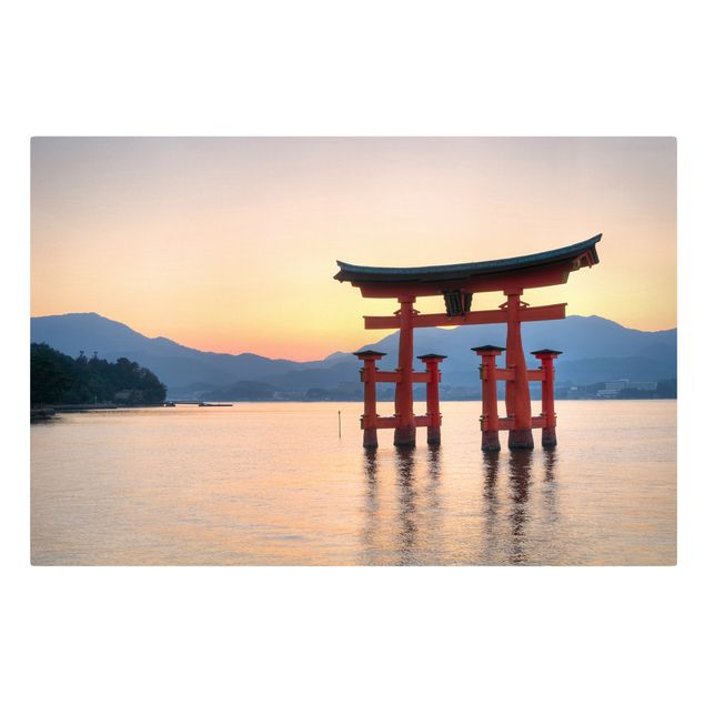 Tableau toile coucher de soleil Torii à Itsukushima