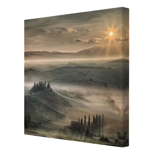 Tableau toile paysage Toscane au matin