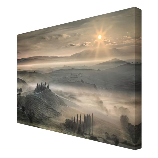 Tableau toile paysage Toscane au matin