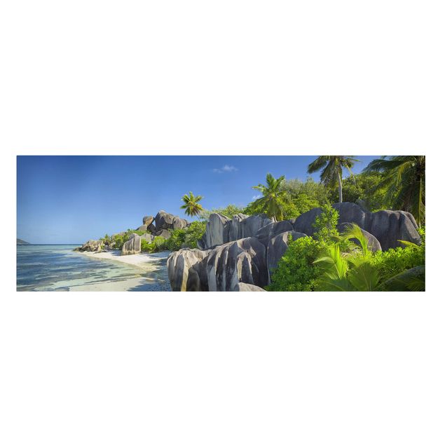 Tableau toile coucher de soleil Dream Beach Seychelles