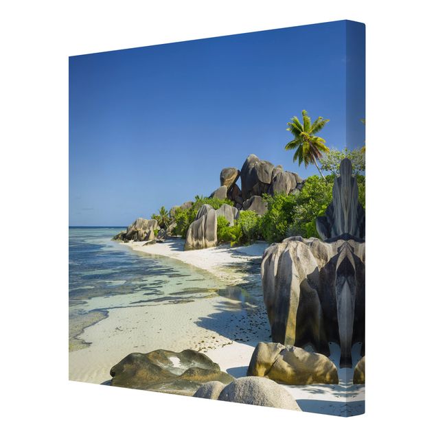 Tableau toile coucher de soleil Dream Beach Seychelles