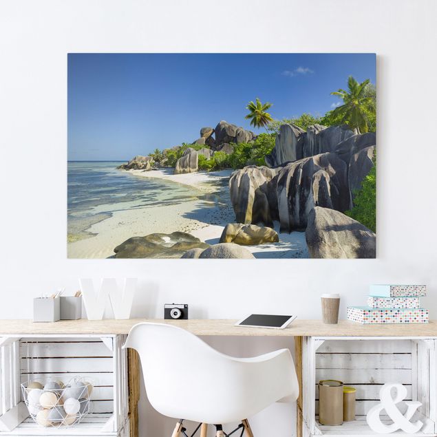 Tableaux sur toile Caraïbes Dream Beach Seychelles