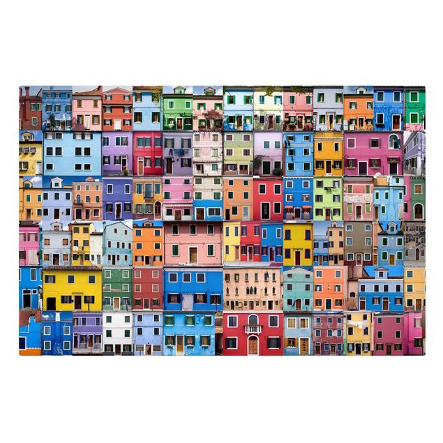 Tableau multicolor Maisons vénitiennes