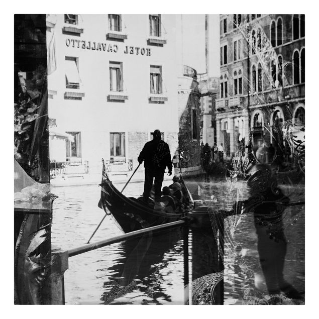 Tableaux sur toile en noir et blanc Réflexions de Venise