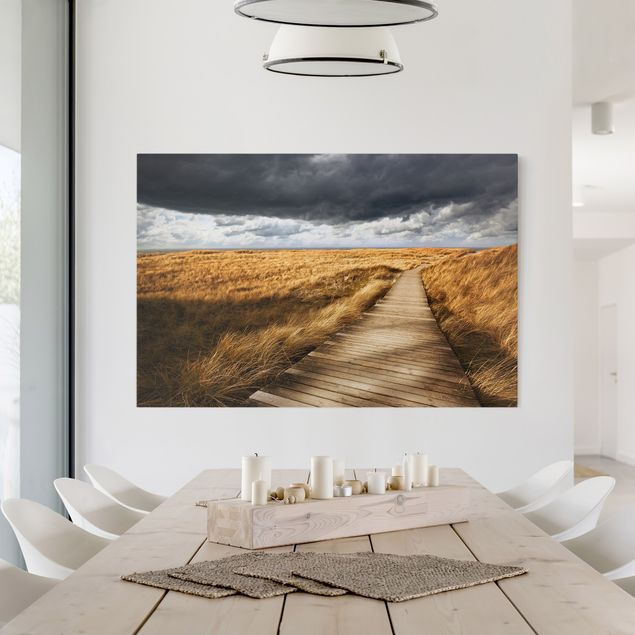 Tableaux sur toile avec dunes Chemin entre les dunes