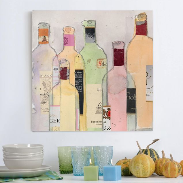 Tableaux modernes Bouteilles de vin à l'aquarelle I