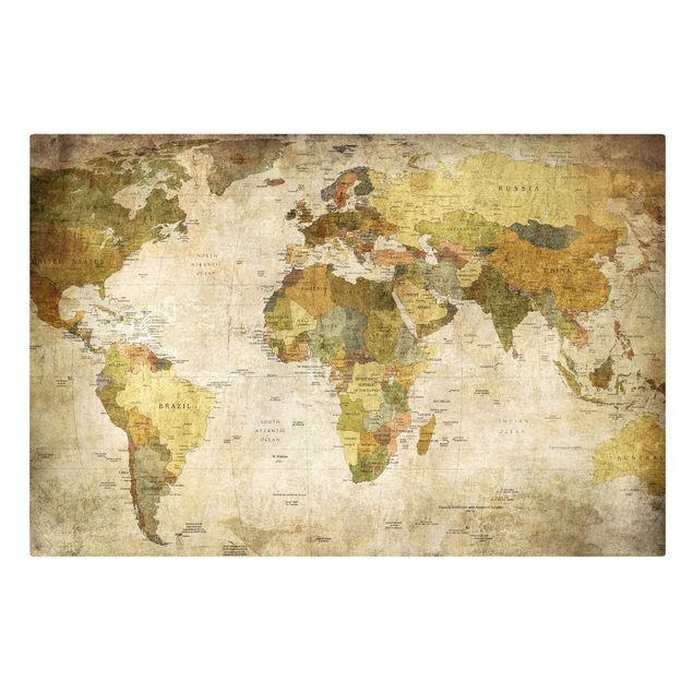 Tableau couleur vert World map