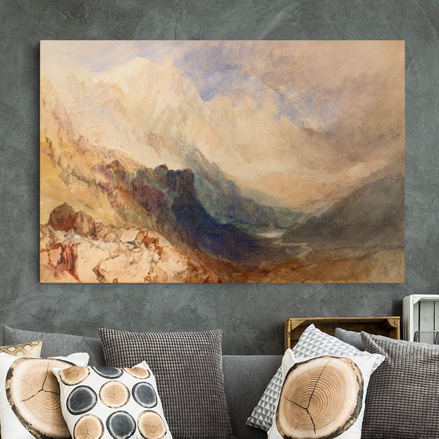 Déco murale cuisine William Turner - Vue le long d'une vallée alpine, peut-être le Val d'Aoste