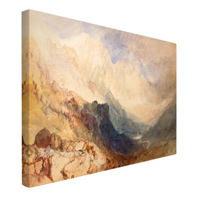 Tableau montagnes William Turner - Vue le long d'une vallée alpine, peut-être le Val d'Aoste