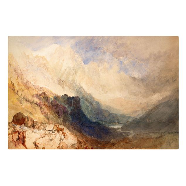 Tableau artistique William Turner - Vue le long d'une vallée alpine, peut-être le Val d'Aoste