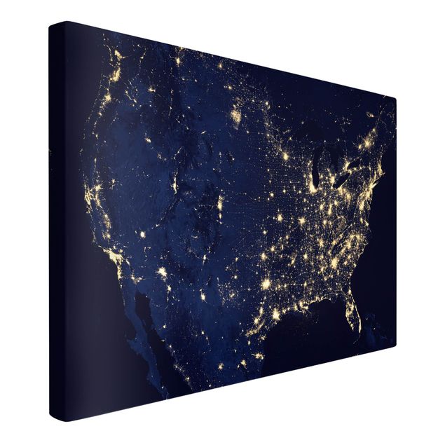 Tableau toile ville Image de la NASA États-Unis depuis l'espace, la nuit