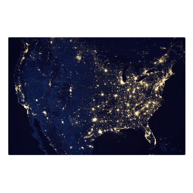 Tableau noir Image de la NASA États-Unis depuis l'espace, la nuit