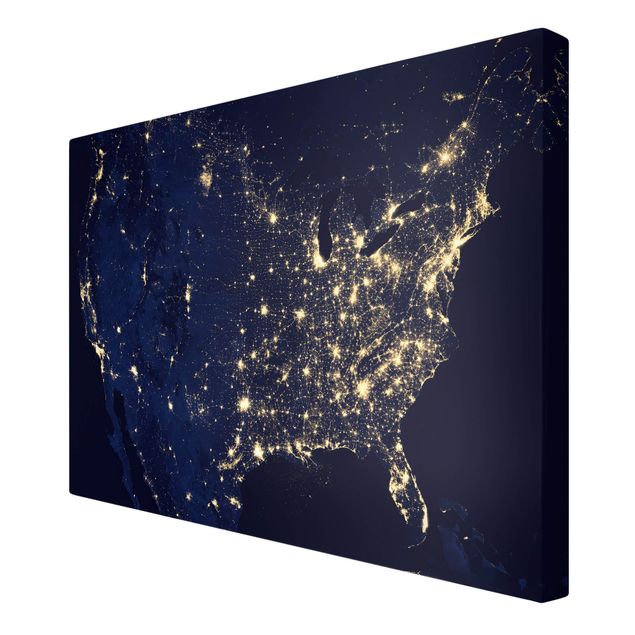 Tableau décoration Image de la NASA États-Unis depuis l'espace, la nuit