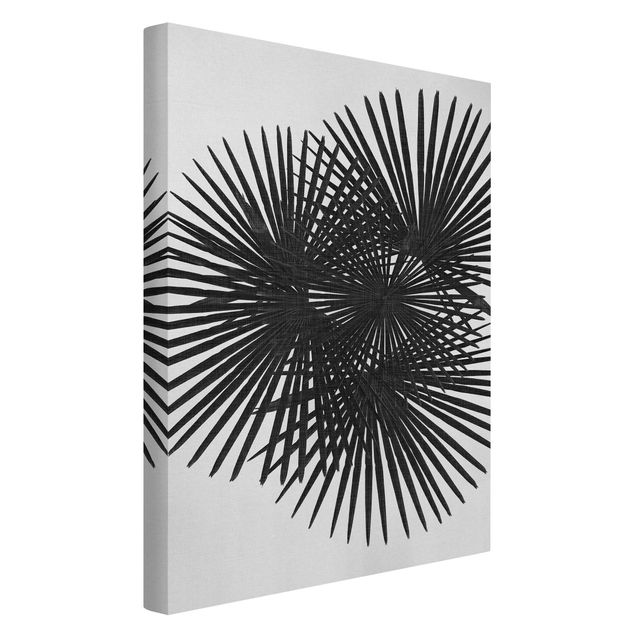 Tableau moderne Feuilles de palmier en noir et blanc