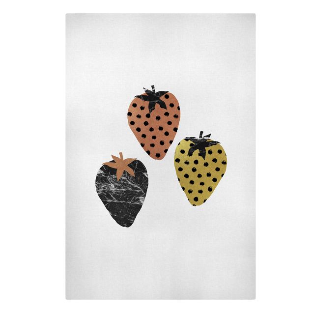 Tableaux sur toile avec légumes et fruit Fraises scandinaves