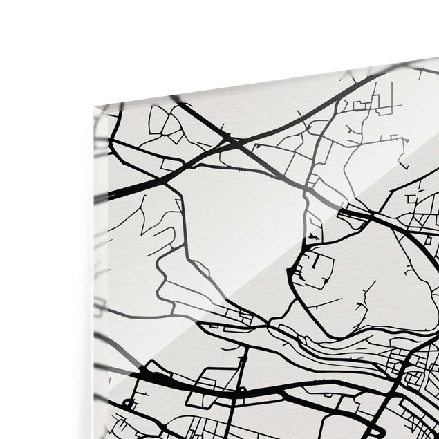 Tableaux en verre magnétique Plan de ville de Zurich - Classique