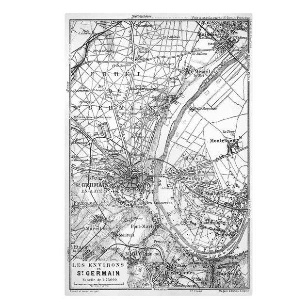 Tableaux carte du monde Tableau Vintage St Germain Paris