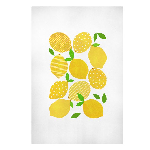 Tableaux sur toile avec légumes et fruit Citron avec des points