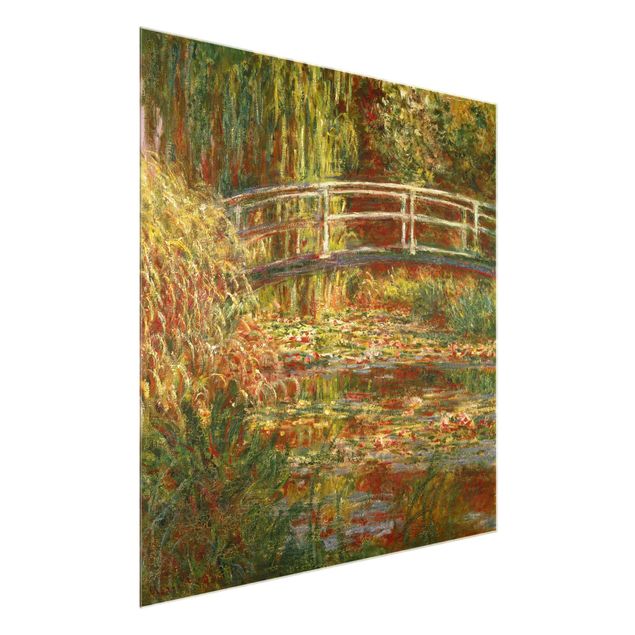 Tableau paysage Claude Monet - Étang de nénuphars et pont japonais (Harmonie en rose)