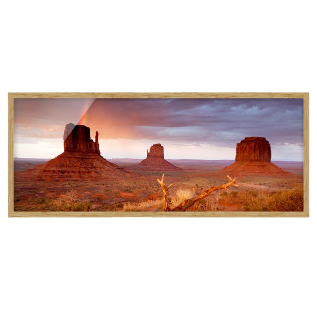 Tableaux encadrés paysage Monument Valley au coucher du soleil
