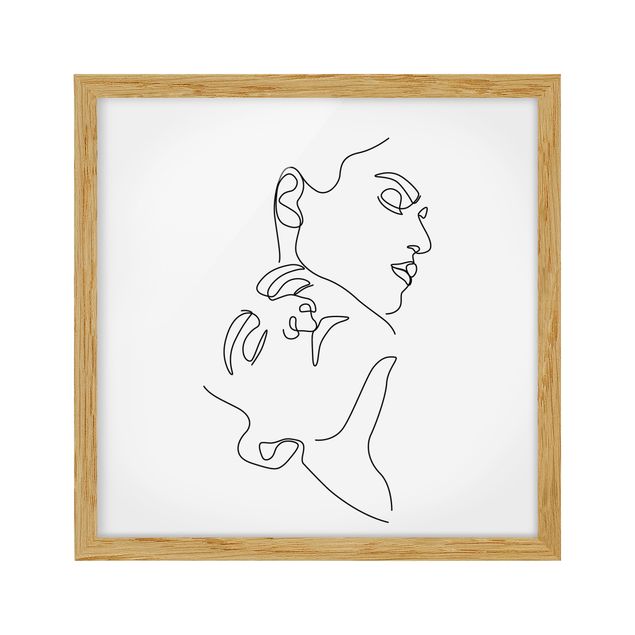 Tableau portrait Line Art Femme Visage Blanc et Noir
