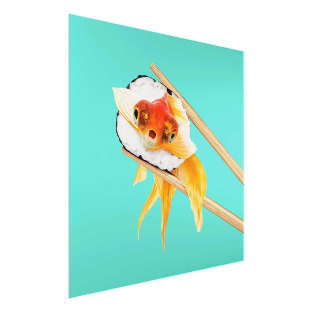 Tableau moderne Sushi avec poisson rouge