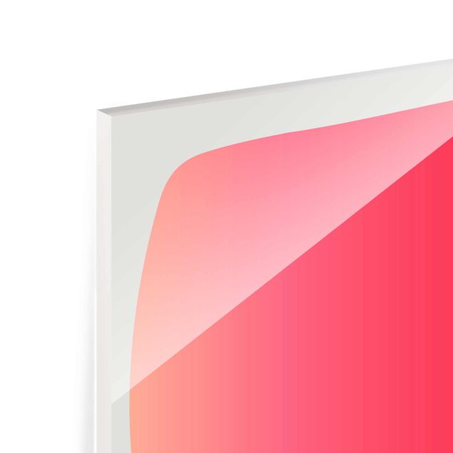 Tableaux en verre magnétique Formes abstraites - Melon et rose