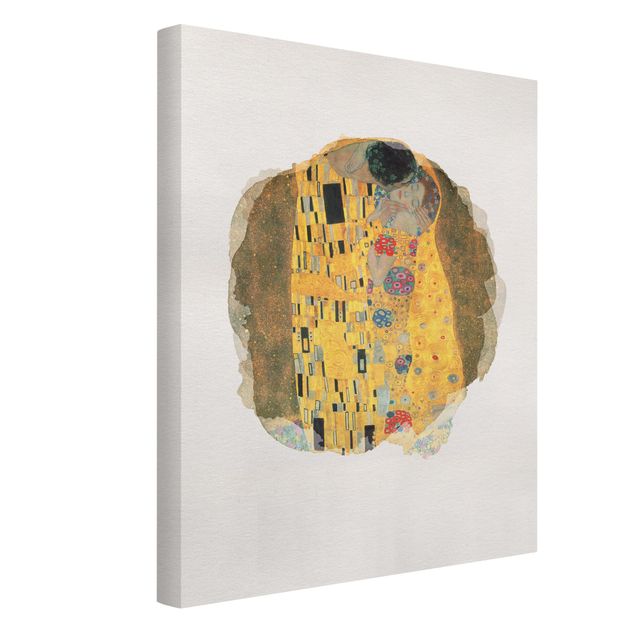 Tableau moderne Aquarelles - Gustav Klimt - Le baiser
